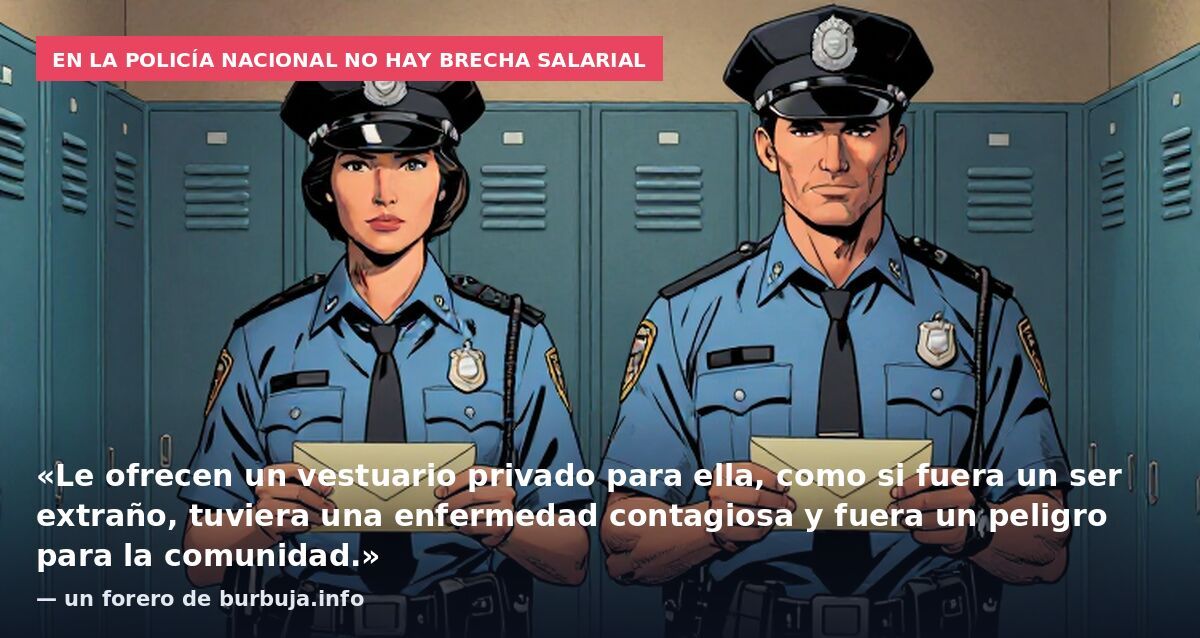 En la Policía Nacional no hay brecha salarial: «Le ofrecen un vestuario privado para ella, como si fuera un ser extraño, tuviera una enfermedad contagiosa y fuera un peligro para la comunidad.» — un forero de burbuja.info