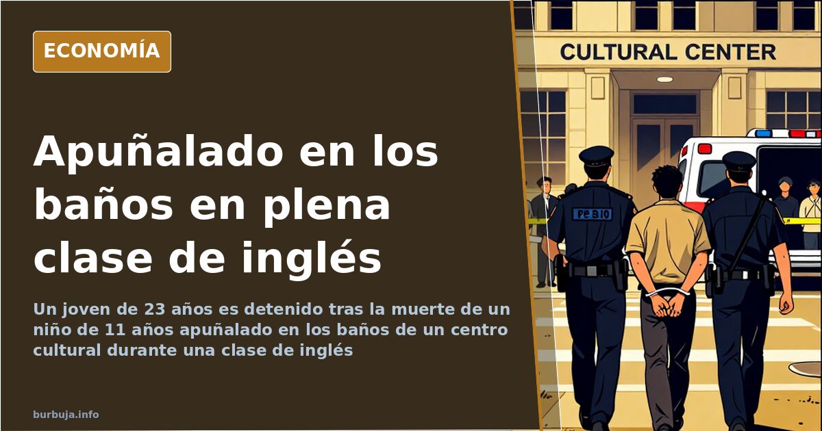 Zona de aseos de un centro cultural donde fue apuñalado un menor de 11 años durante una clase de inglés