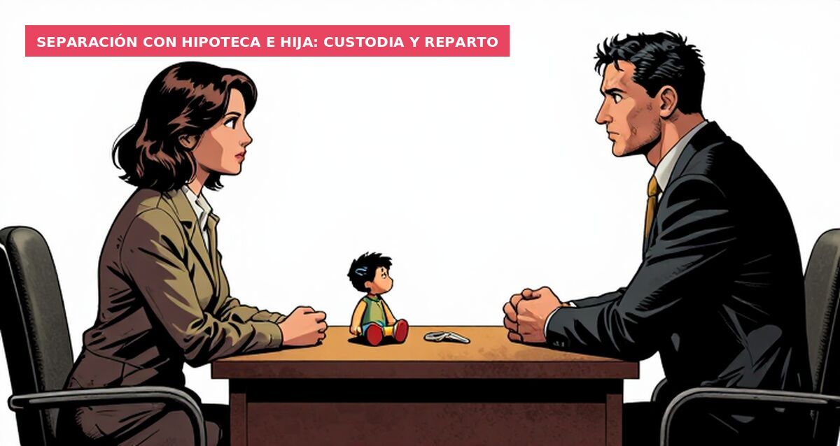 Separación con hipoteca e hija: custodia y reparto