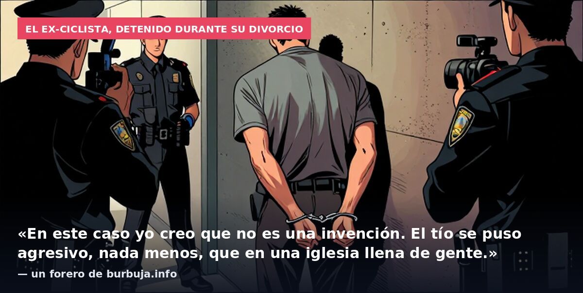 El ex-ciclista, detenido durante su divorcio: «En este caso yo creo que no es una invención. El tío se puso agresivo, nada menos, que en una iglesia llena de gente.» — un forero de burbuja.info