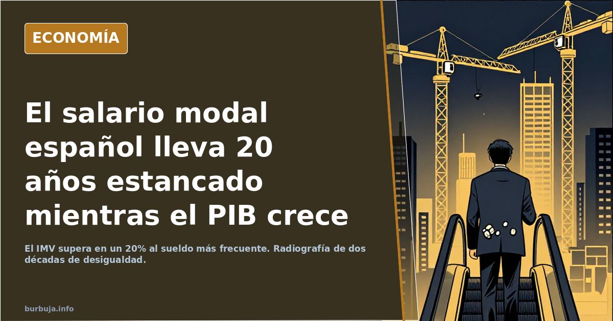 El salario modal español no sube desde 2003 mientras el PIB crece. El IMV supera en un 20% al sueldo más frecuente. Radiograf