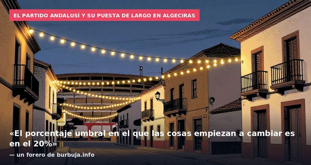 El Partido Andalusí y su puesta de largo en Algeciras: «El porcentaje umbral en el que las cosas empiezan a cambiar es en el 20%» — un forero de burbuja.info