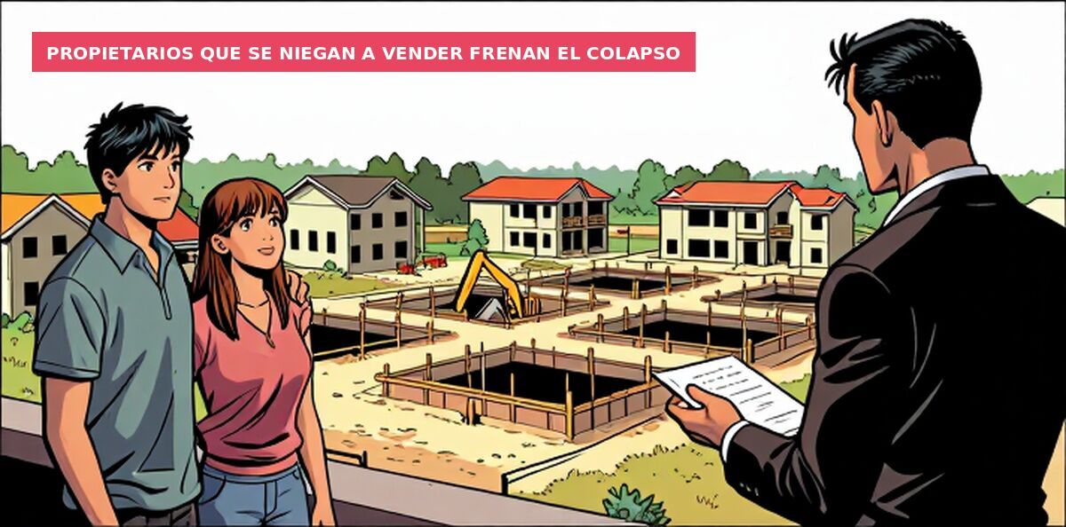 Propietarios que se niegan a vender frenan el colapso