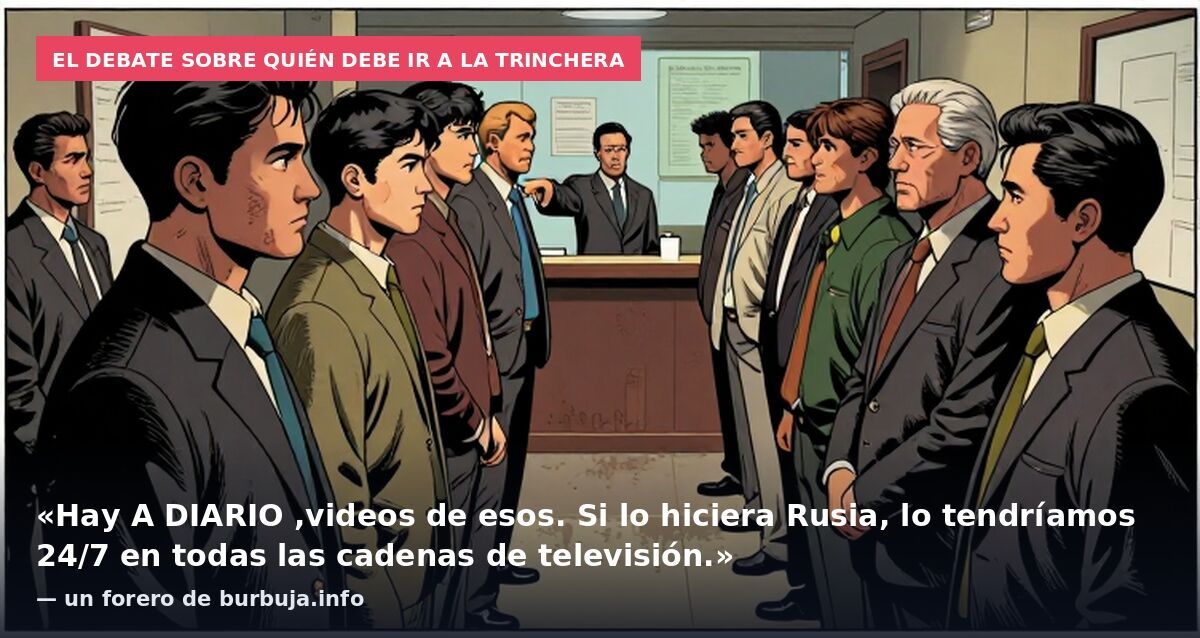 El debate sobre quién debe ir a la trinchera: «Hay A DIARIO ,videos de esos. Si lo hiciera Rusia, lo tendríamos 24/7 en todas las cadenas de televisión.» — un forero de burbuja.info