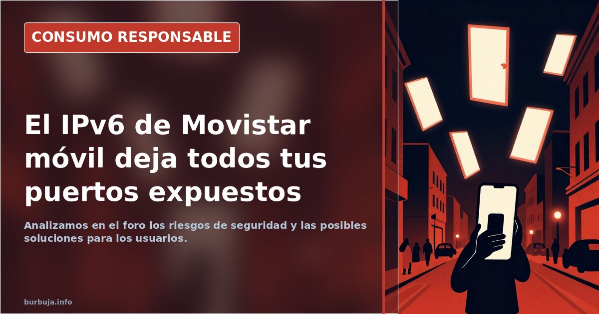 El ipv6 de Movistar móvil deja expuestos todos los puertos en dirección IPv6 pública de internet