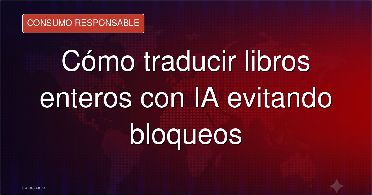 Aprende a traducir libros completos con IA evitando bloqueos y censura. Descubre herramientas open-source, modelos locales y 