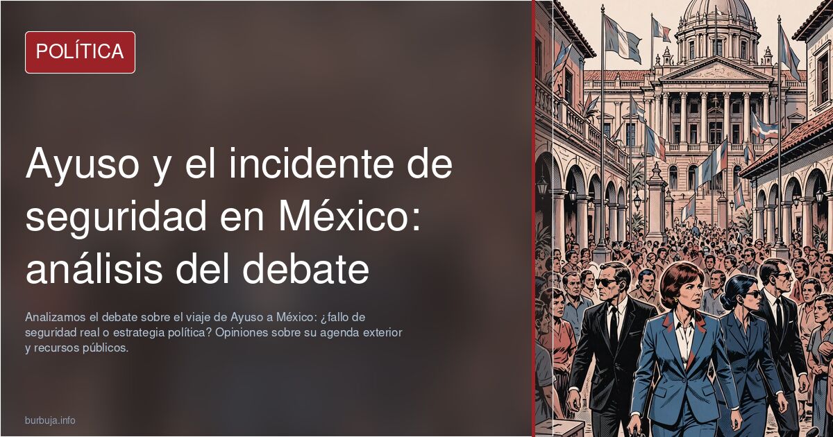 Analizamos el debate sobre el viaje de Ayuso a México: ¿fallo de seguridad real o estrategia política? Opiniones sobre su age