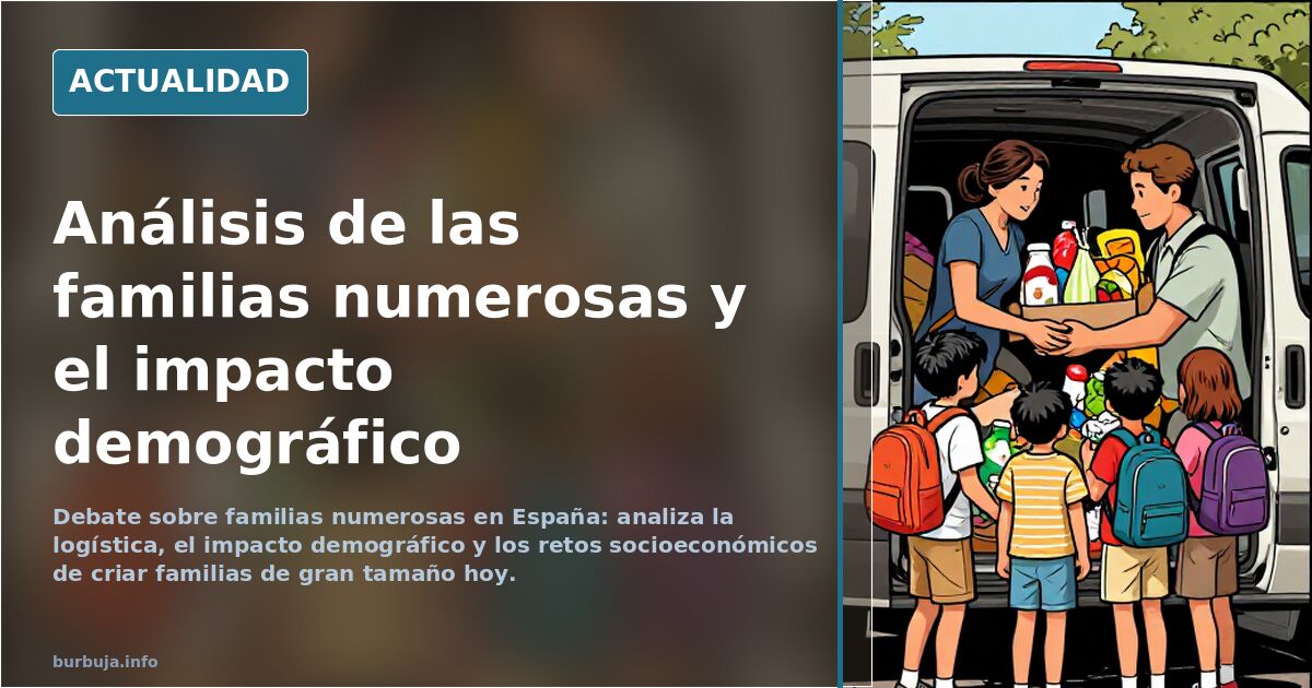 Debate sobre familias numerosas en España: analiza la logística, el impacto demográfico y los retos socioeconómicos de criar 