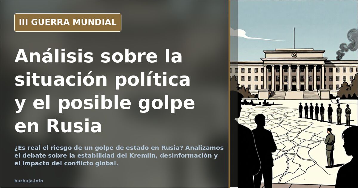 ¿Es real el riesgo de un golpe de estado en Rusia? Analizamos el debate sobre la estabilidad del Kremlin, desinformación y el
