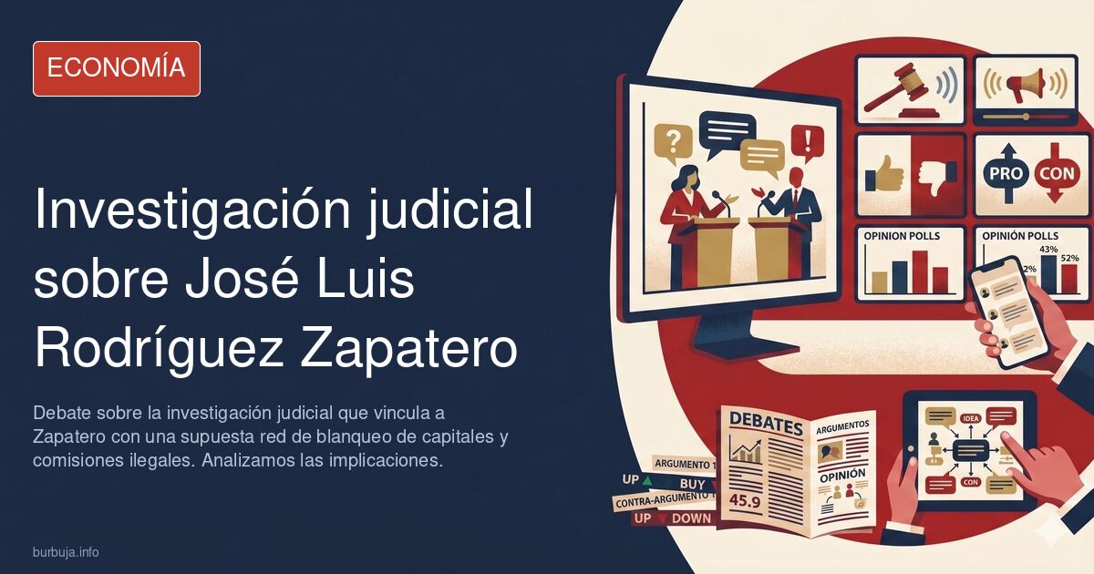Debate sobre la investigación judicial que vincula a Zapatero con una supuesta red de blanqueo de capitales y comisiones ileg