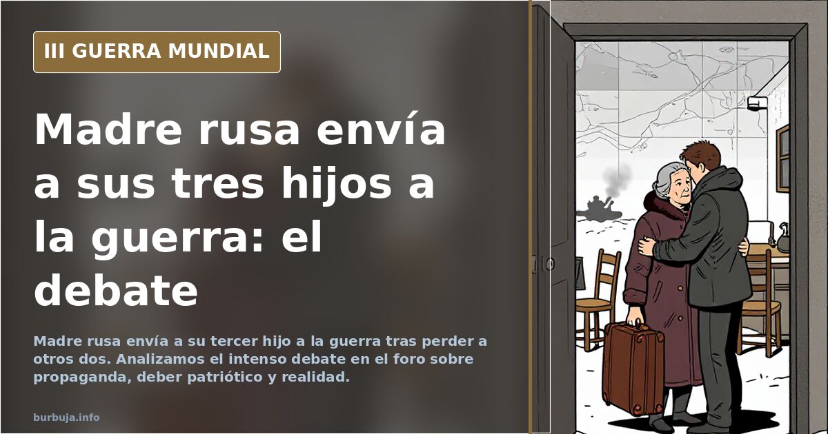 Madre rusa envía a su tercer hijo a la guerra tras perder a otros dos. Analizamos el intenso debate en el foro sobre propagan