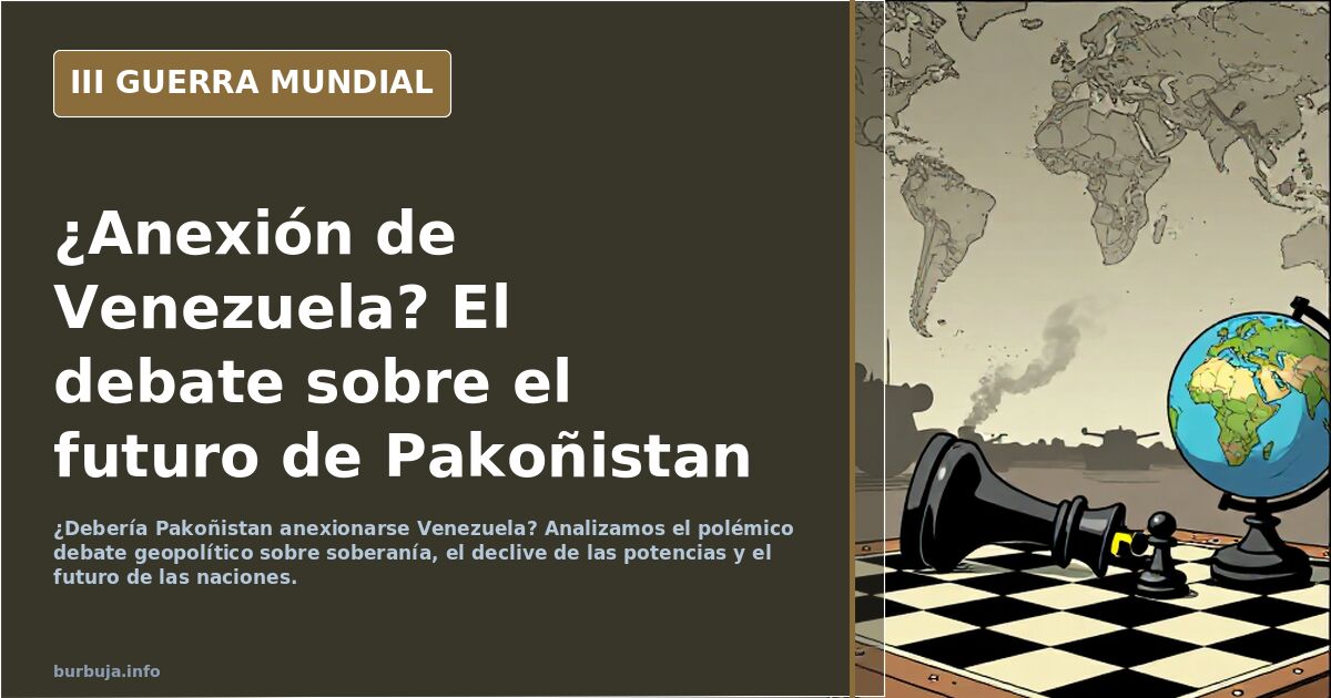 Pakoñistan debería adelantarse a Trumpstien y proponer a Venezuela re Anexión