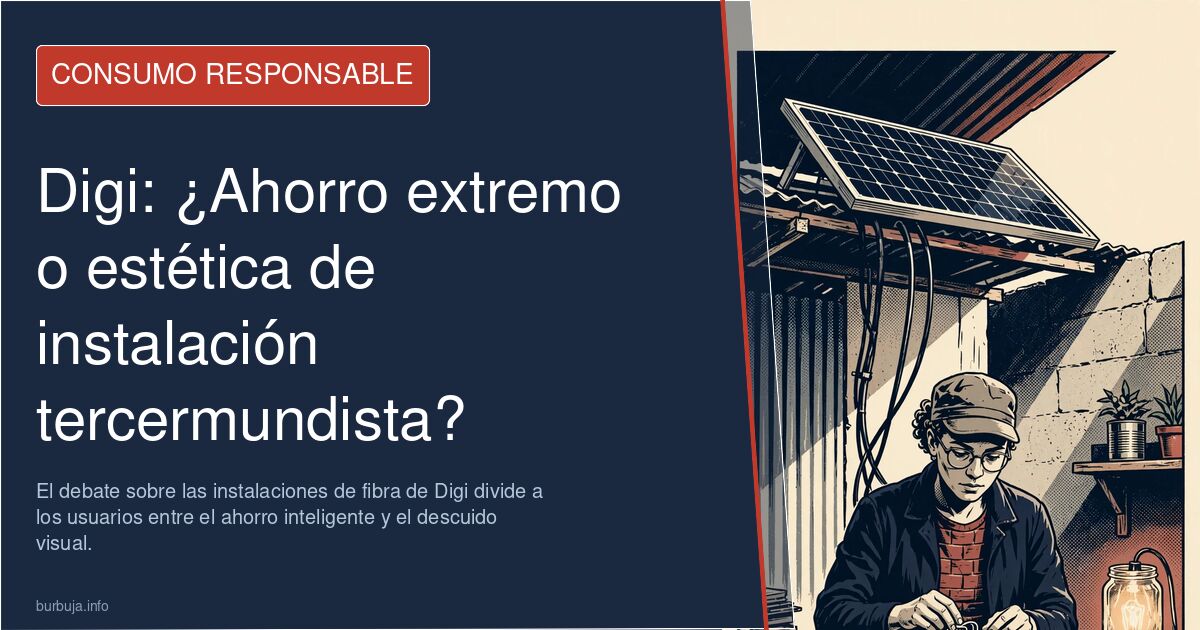 ¿Ahorro extremo o mala estética? El debate sobre las instalaciones de fibra de Digi divide a los usuarios entre el ahorro int