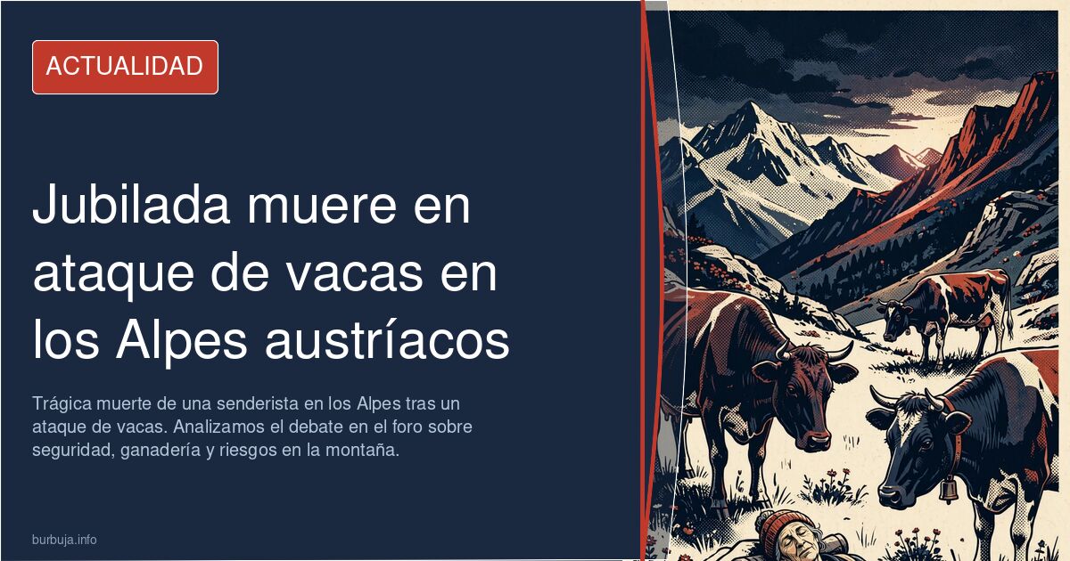 Trágica muerte de una senderista en los Alpes tras un ataque de vacas. Analizamos el debate en el foro sobre seguridad, ganad