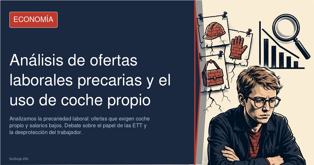 Analizamos la precariedad laboral: ofertas que exigen coche propio y salarios bajos. Debate sobre el papel de las ETT y la de