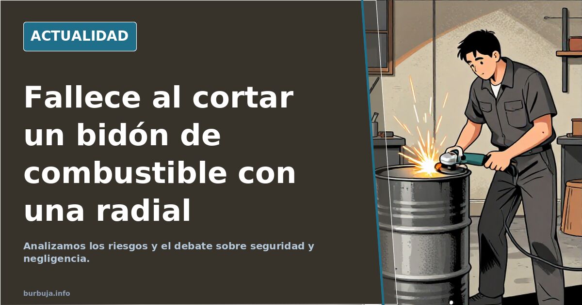 Fallece al cortar un bidón de combustible con una radial.