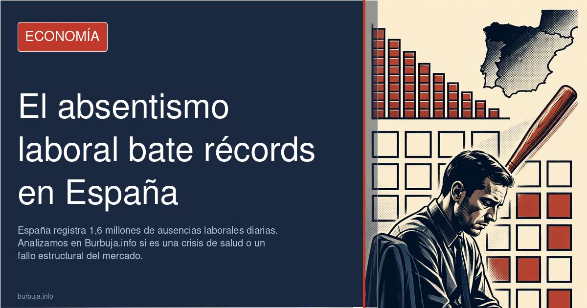 España registra 1,6 millones de ausencias laborales diarias. Analizamos en Burbuja.info si es una crisis de salud o un fallo 