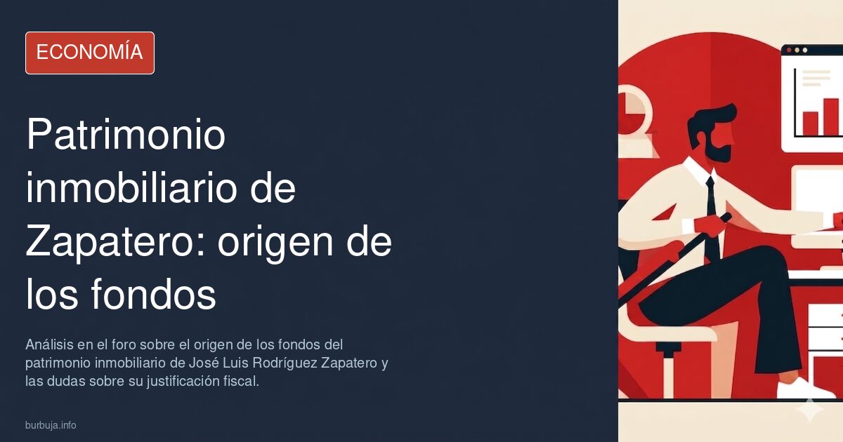 Análisis en el foro sobre el origen de los fondos del patrimonio inmobiliario de José Luis Rodríguez Zapatero y las dudas sob