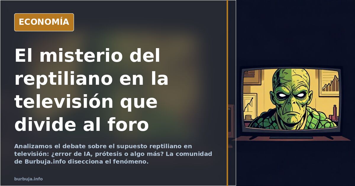 Analizamos el debate sobre el supuesto reptiliano en televisión: ¿error de IA, prótesis o algo más? La comunidad de Burbuja.i