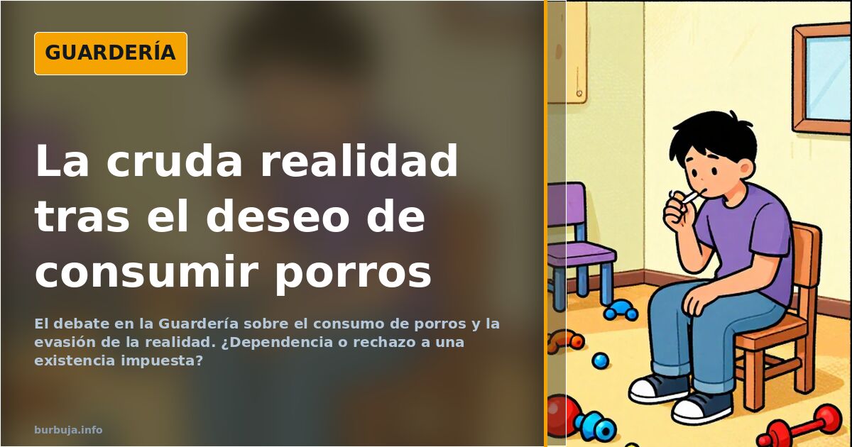 El debate en la Guardería sobre el consumo de porros y la evasión de la realidad. ¿Dependencia o rechazo a una existencia imp