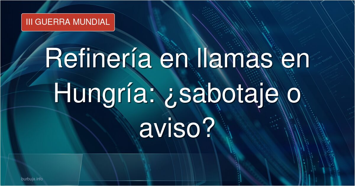 Incendio en una refinería de Hungría: ¿sabotaje de la OTAN o aviso geopolítico? Analizamos las reacciones y teorías en el for
