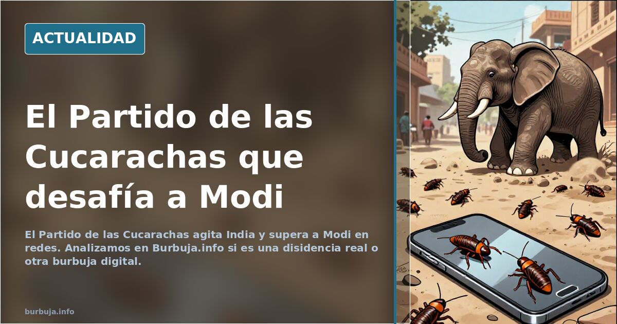 Nació como una broma y ya supera a Modi en redes: así es el Partido de las Cucarachas que agita India
