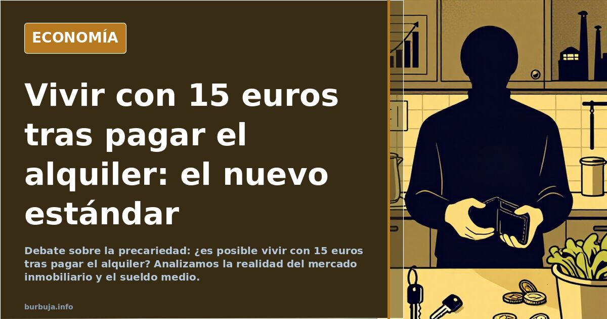 Debate sobre la precariedad: ¿es posible vivir con 15 euros tras pagar el alquiler? Analizamos la realidad del mercado inmobi