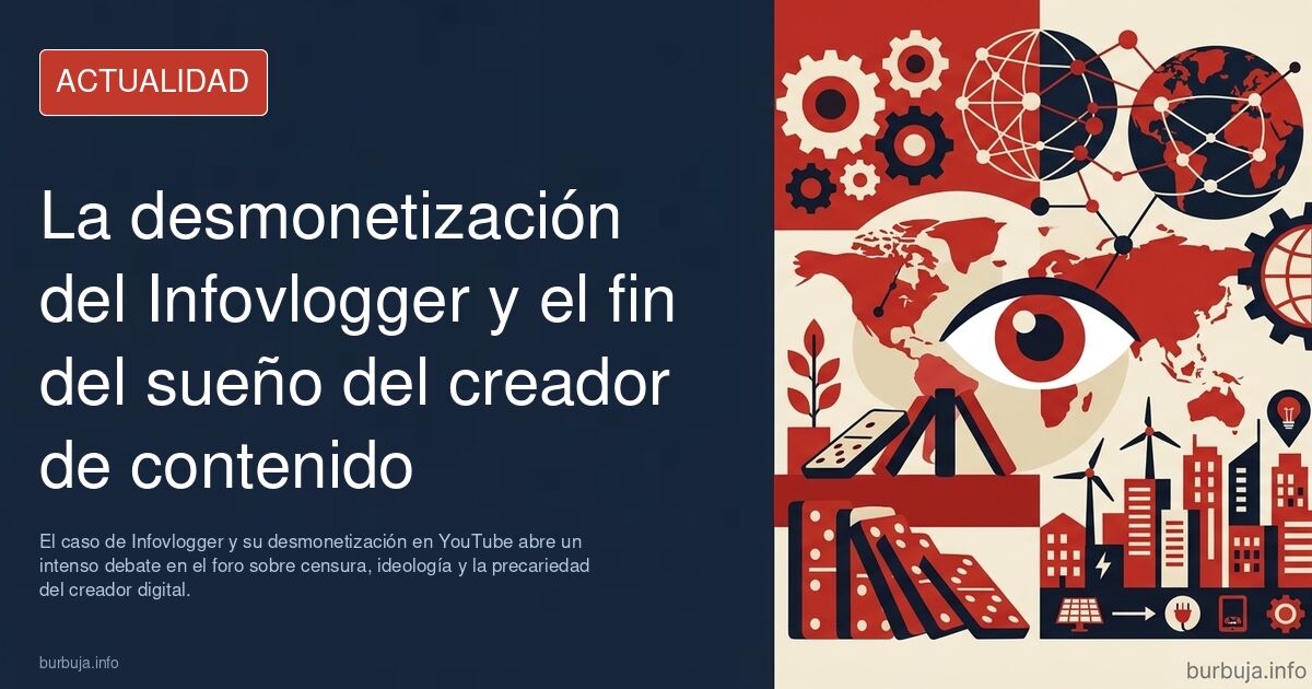 El caso de Infovlogger y su desmonetización en YouTube abre un intenso debate en el foro sobre censura, ideología y la precar