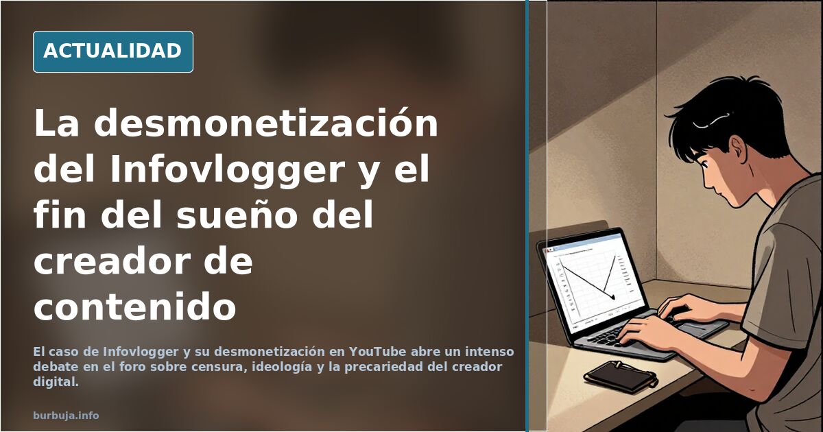 El caso de Infovlogger y su desmonetización en YouTube abre un intenso debate en el foro sobre censura, ideología y la precar
