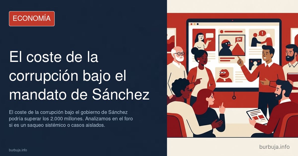 El coste de la corrupción bajo el gobierno de Sánchez podría superar los 2.000 millones. Analizamos en el foro si es un saque