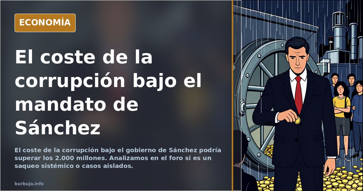EL COSTE DE LA CORRUPCIÓN DESDE QUE SANCHEZ ES PRESIDENTE PODRIA SUPERAR LOS 2000 MILLONES DE EUROS Y SUMA Y SIGUE