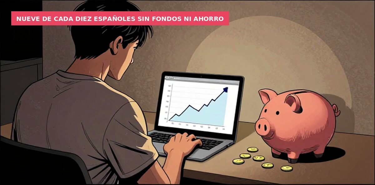 Nueve de cada diez españoles sin fondos ni ahorro
