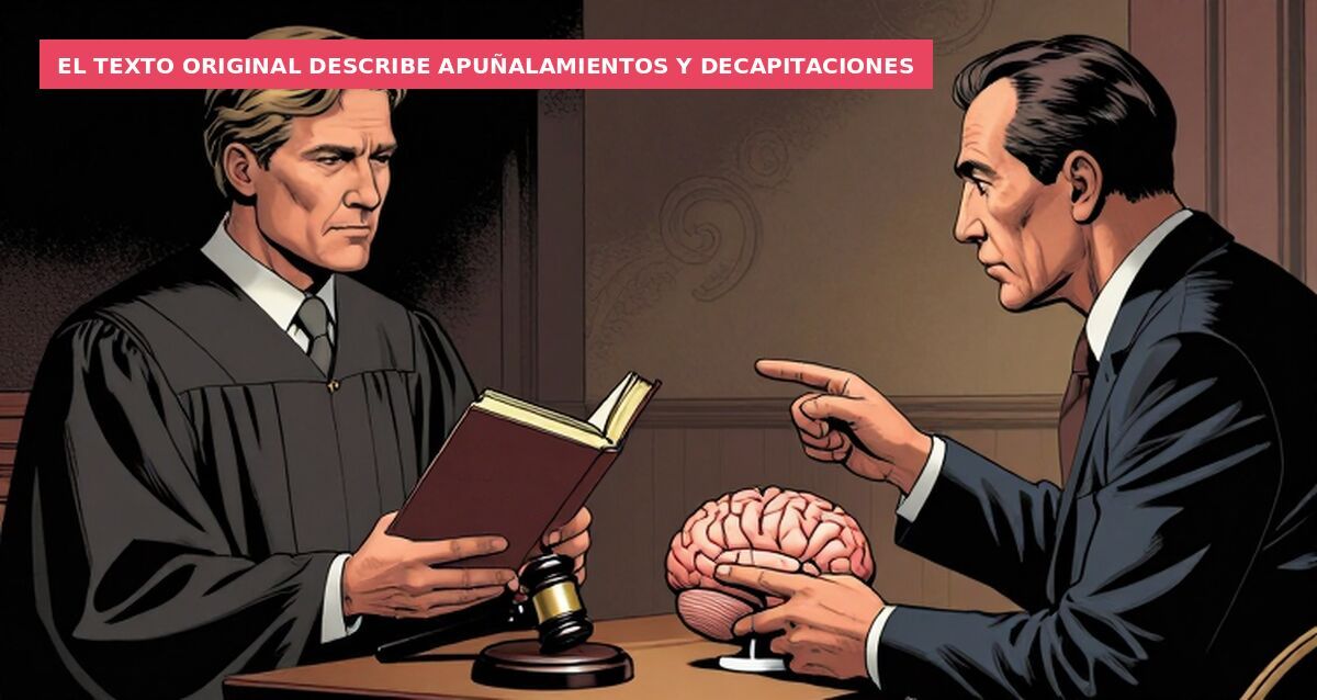 El texto original describe apuñalamientos y decapitaciones