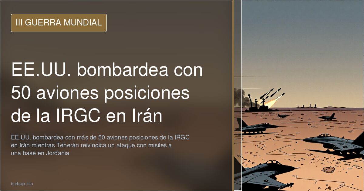 EE.UU. bombardea con 50 aviones posiciones de la IRGC en Irán