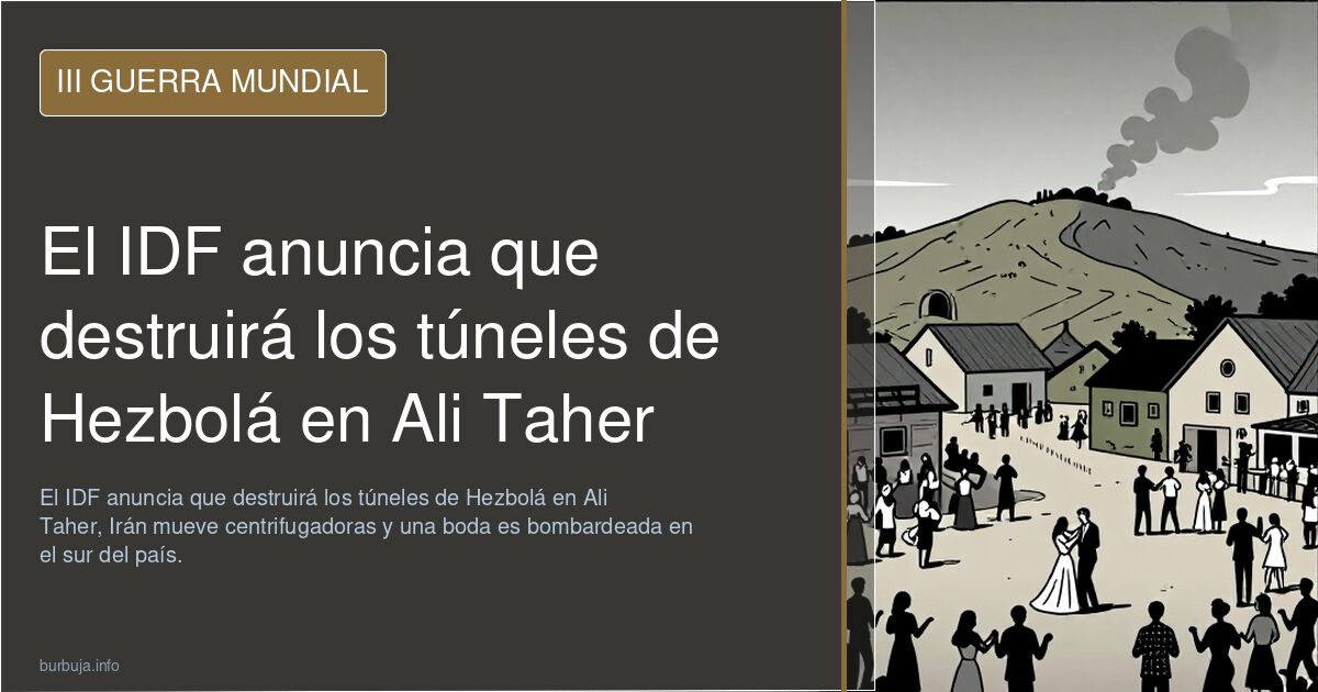El IDF anuncia que destruirá los túneles de Hezbolá en Ali Taher