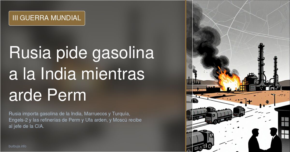 Rusia pide gasolina a la India mientras arde Perm
