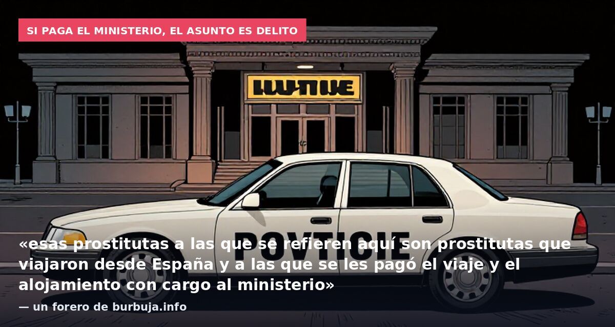 Si paga el ministerio, el asunto es delito: «esas prostitutas a las que se refieren aquí son prostitutas que viajaron desde España y a las que se les pagó el viaje y el alojamiento con cargo al ministerio» — un forero de burbuja.info
