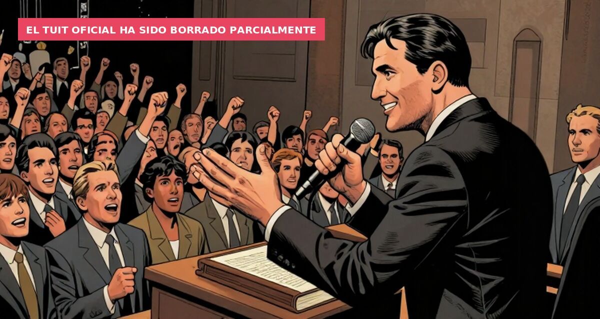 El tuit oficial ha sido borrado parcialmente