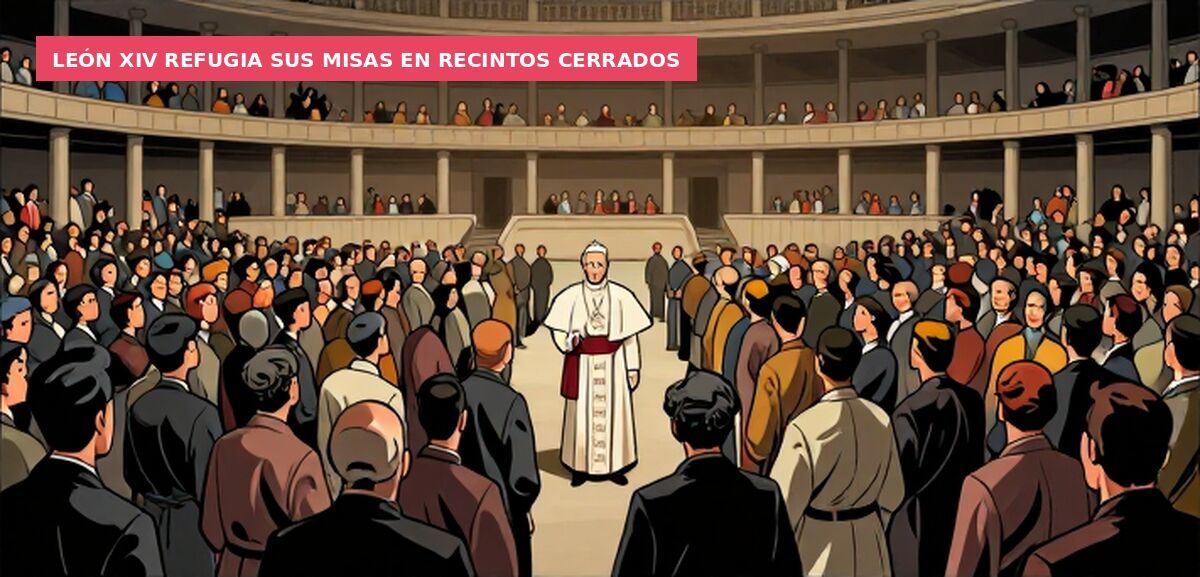 León XIV refugia sus misas en recintos cerrados