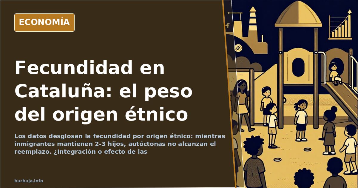 Los datos desglosan la fecundidad por origen étnico: mientras inmigrantes mantienen 2-3 hijos, autóctonas no alcanzan el reem