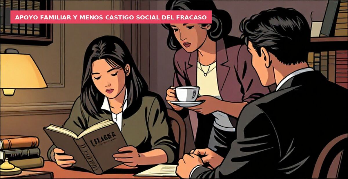 Apoyo familiar y menos castigo social del fracaso