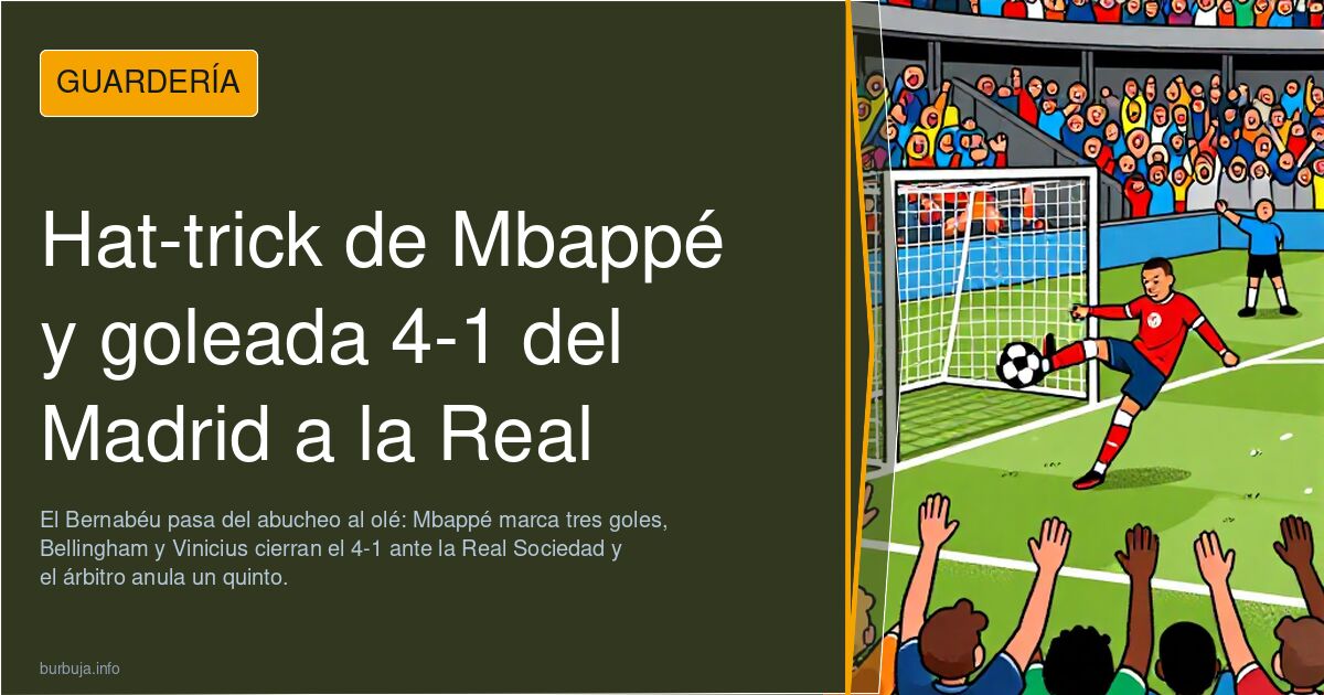 Hat-trick de Mbappé y goleada 4-1 del Madrid a la Real