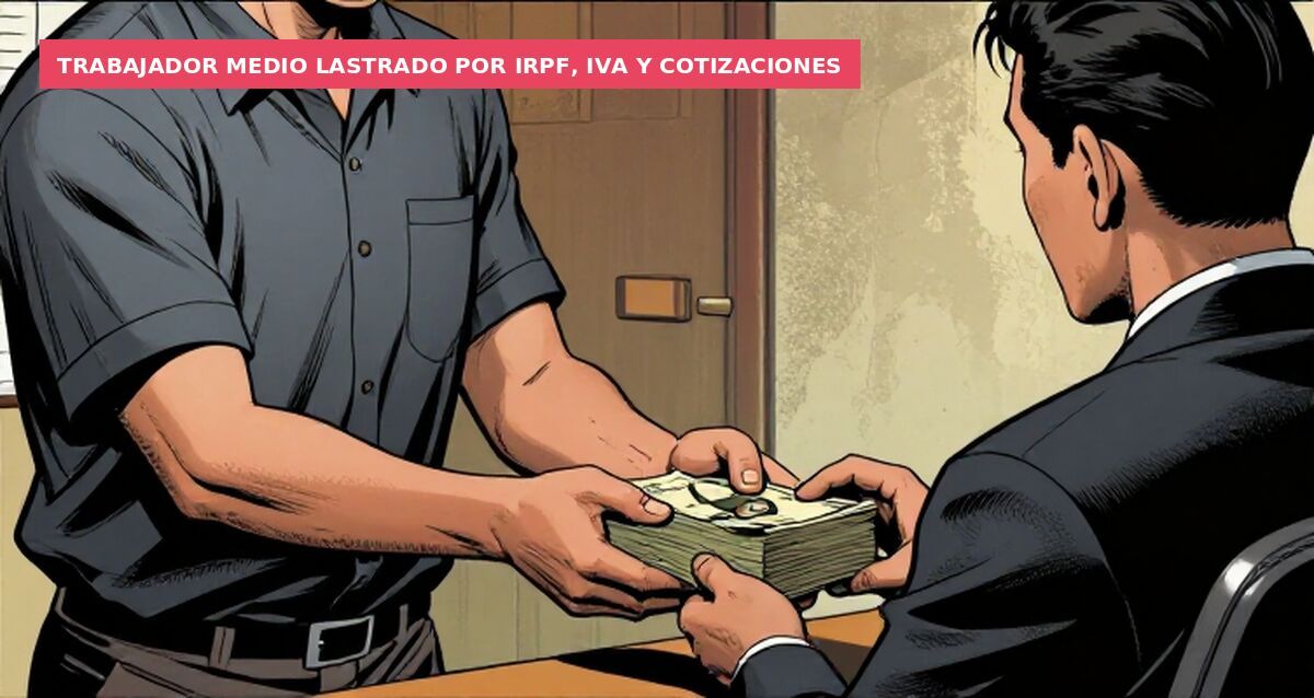 Trabajador medio lastrado por IRPF, IVA y cotizaciones