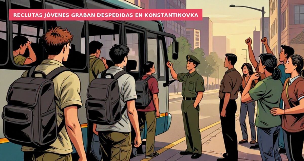 Reclutas jóvenes graban despedidas en Konstantinovka
