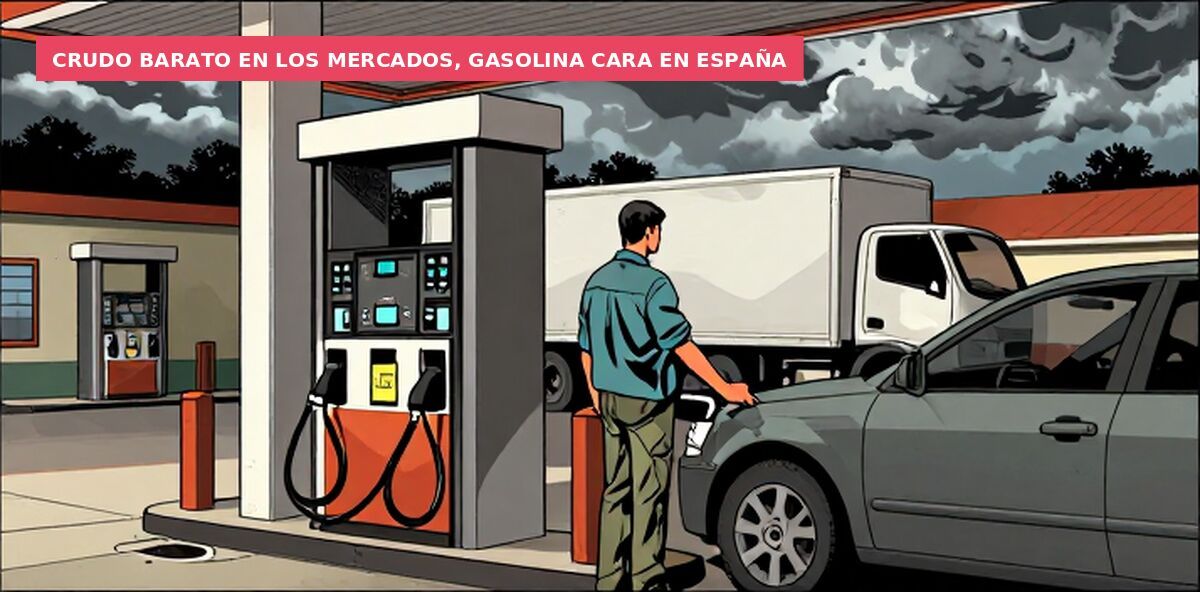 Crudo barato en los mercados, gasolina cara en España