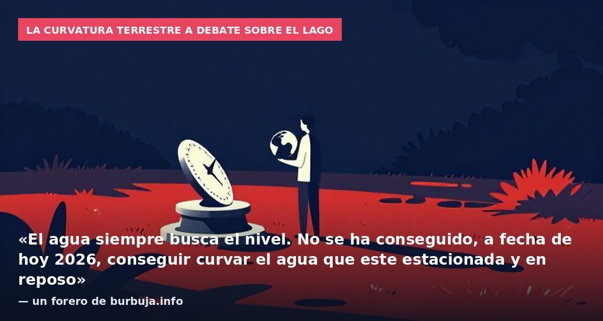 La curvatura terrestre a debate sobre el lago: «El agua siempre busca el nivel. No se ha conseguido, a fecha de hoy 2026, conseguir curvar el agua que este estacionada y en reposo» — un forero de burbuja.info