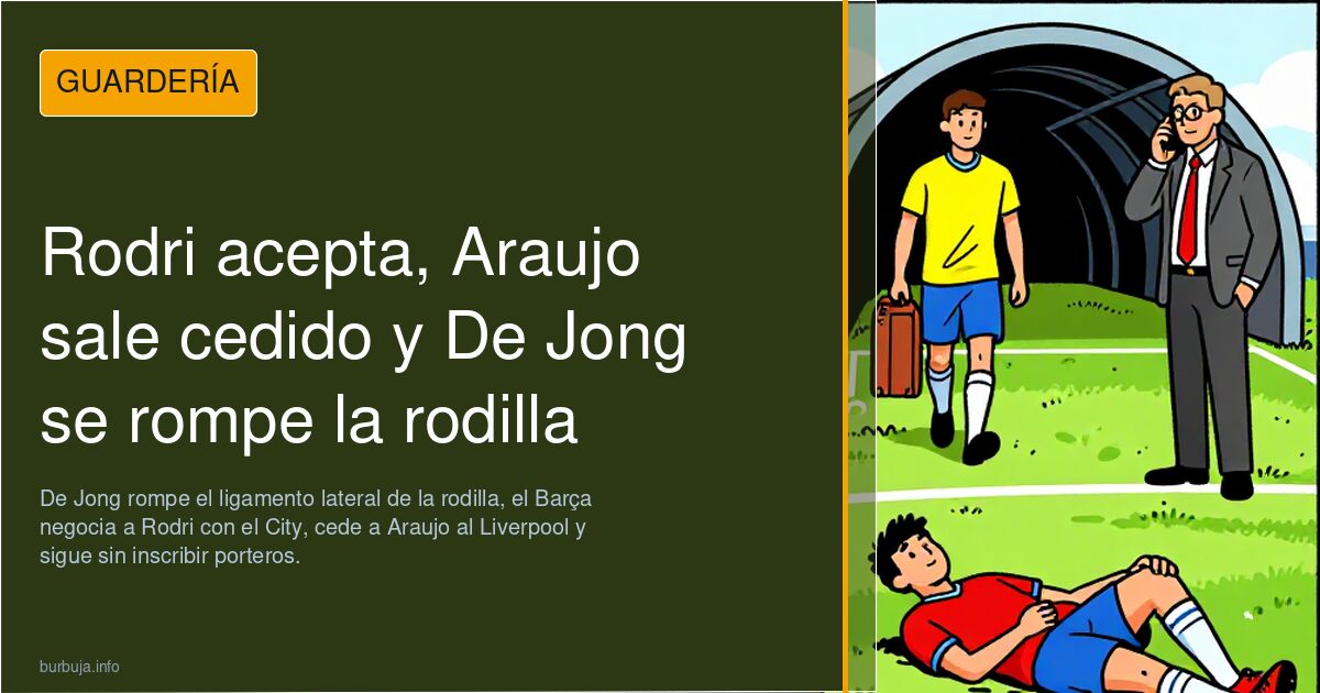 Rodri acepta, Araujo sale cedido y De Jong se rompe la rodilla