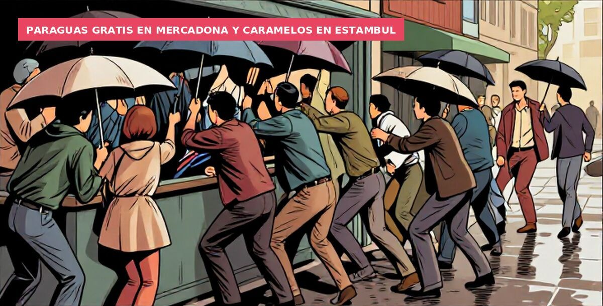 Paraguas gratis en Mercadona y caramelos en Estambul