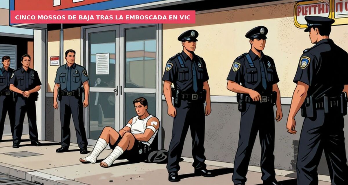 Cinco mossos de baja tras la emboscada en Vic
