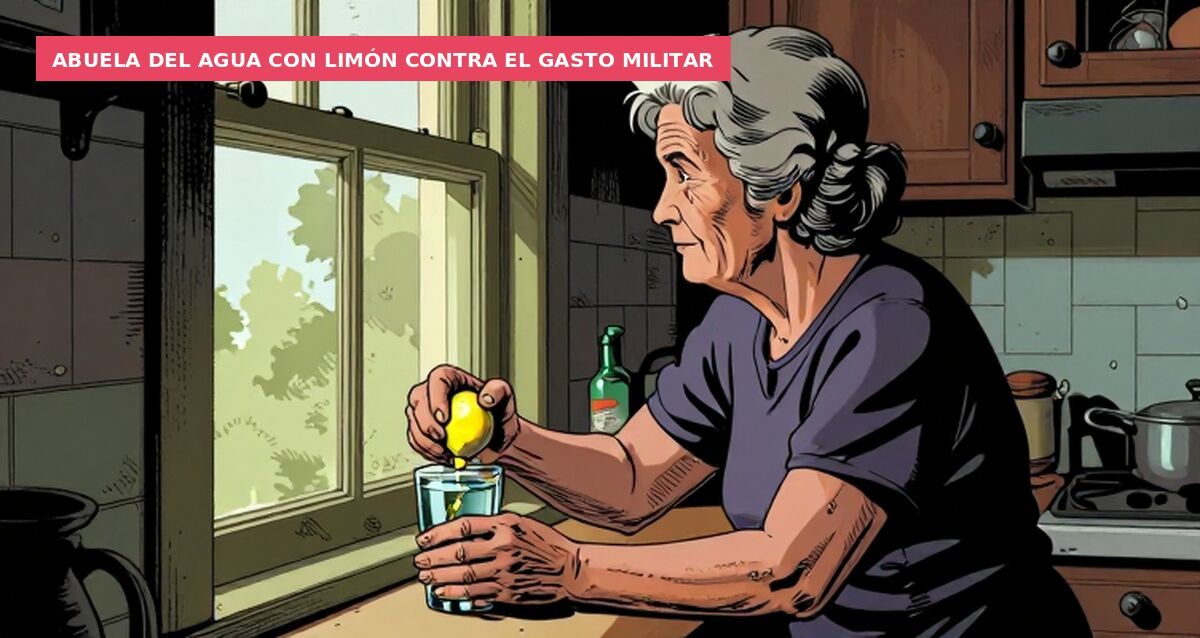 Abuela del agua con limón contra el gasto militar